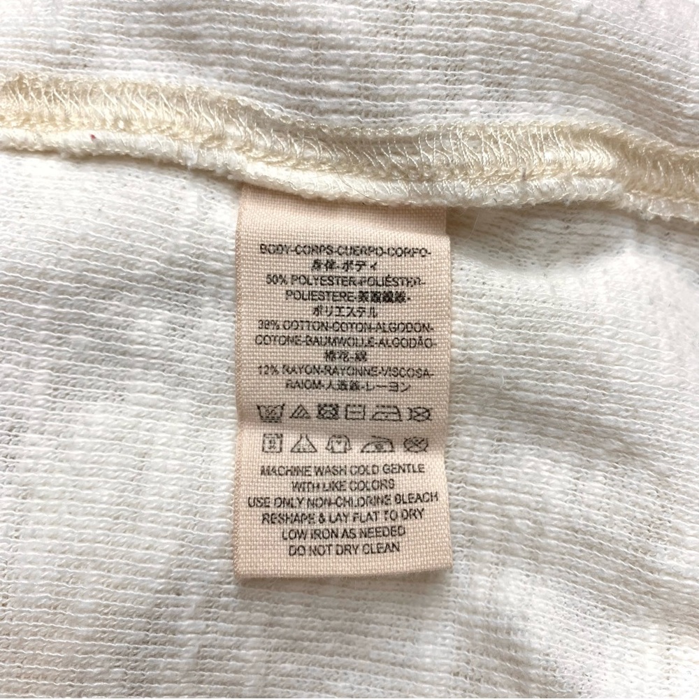 Free People Tara Split Back Turtleneck Top Size Large Ivory Slub Knit‎ - Picture 14 of 14